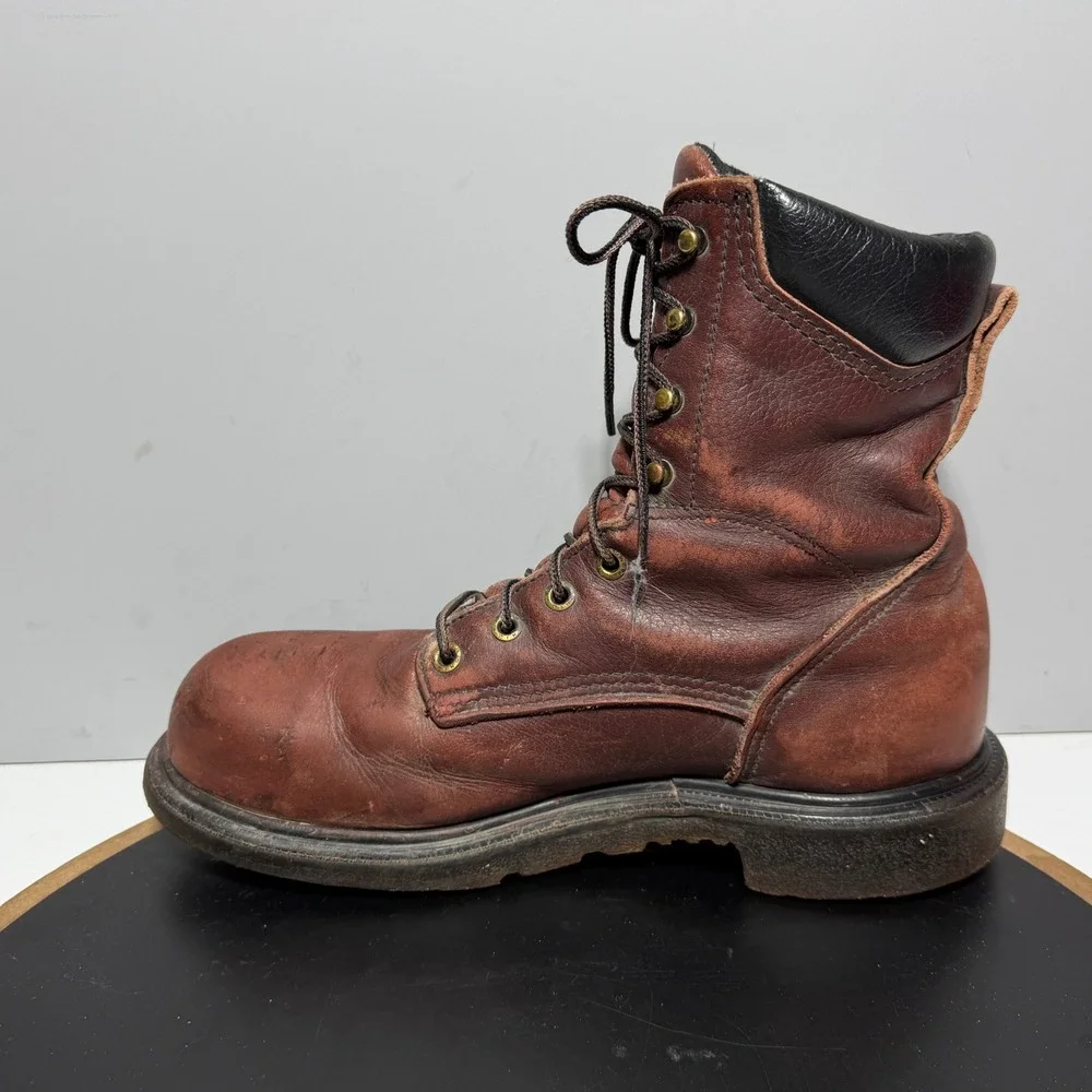 Red Wing 2408 Work Boots Men 7.5 D Steel Toe Leather Brown‎ Industrial Workwear